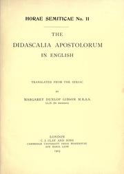Cover of: The Didascalia apostolorum in English