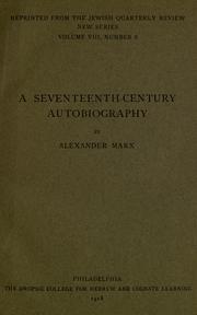 Cover of: A seventeenth-century autobiography