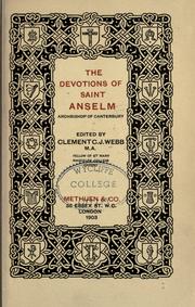 Cover of: The devotions of Saint Anselm by Anselm of Canterbury