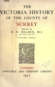 The Victoria history of the county of Surrey by Henry Elliot Malden