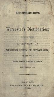 Cover of: A review of Webster's system of orthography: from the United States democratic review, for March, 1856.