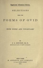 Cover of: Selections from the poems of Ovid