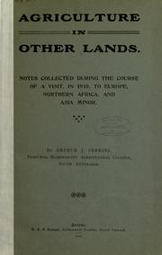Cover of: Agriculture in other lands. by Arthur James Perkins