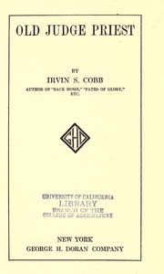 Cover of: Old Judge Priest by Irvin S. Cobb