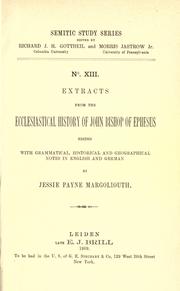 Cover of: Extracts from the Ecclesiastical history of John Bishop of Ephesus by John Bishop of Ephesus