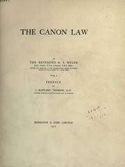 Cover of: The canon law