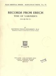 Cover of: Records from Erech, time of Nabonidus (555-538 B.C.)