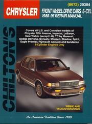 Cover of: Chilton's Chrysler: front wheel drive cars 6-cyl 1988-95 repair manual