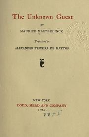 Cover of: The unknown guest by Maurice Maeterlinck