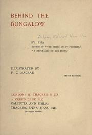 Cover of: Behind the bungalow