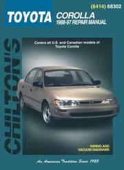 Chilton's Toyota Corolla 1988-97 repair manual by Haynes