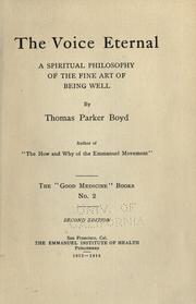 Cover of: The voice eternal by Thomas Parker Boyd