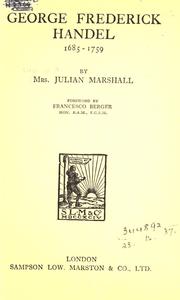 Handel by Marshall, Julian Mrs.