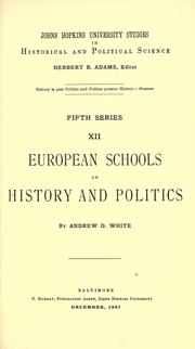 Cover of: European schools of history and politics