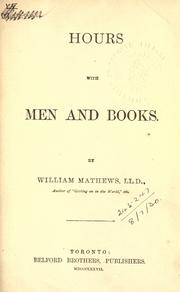 Hours with men and books by William Mathews