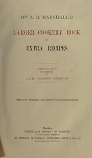 Cover of: Larger cookery book of extra recipes