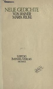 Cover of: Neue Gedichte.