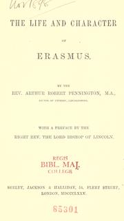 Cover of: The life and character of Erasmus