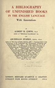 Cover of: A bibliography of unfinished books in the English language by Albert R. Corns