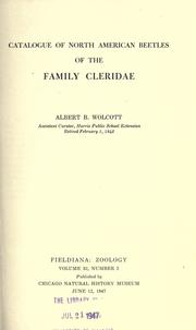 Cover of: Catalogue of North American beetles of the family Cleridae by Albert Burk Wolcott