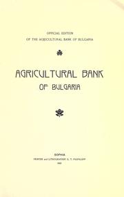 Cover of: Agricultural bank of Bulgaria. by 