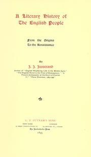 Histoire littéraire du peuple anglais. by Jusserand, J. J.