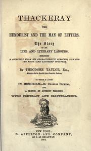 Cover of: Thackeray the humourist and the man of letters