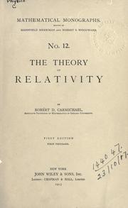 Cover of: The theory of relativity. by R. D. Carmichael