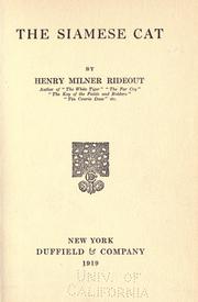 Cover of: The Siamese cat by Henry Milner Rideout