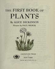 Cover of: The first book of plants by Alice Dickinson