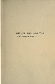 Cover of: Within the rim and other essays, 1914-15
