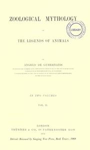 Zoological mythology by Angelo De Gubernatis