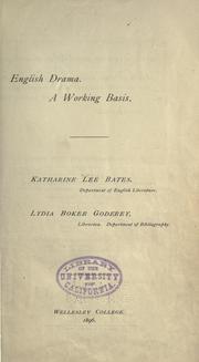 Cover of: English drama. by Katharine Lee Bates