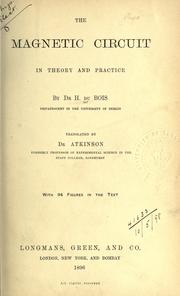 Cover of: The magnetic circuit in theory and practice