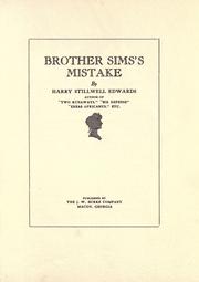 Cover of: Brother Sims's mistake. by Harry Stillwell Edwards