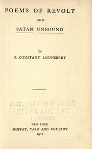 Cover of: Poems of revolt, and Satan unbound
