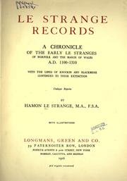 Cover of: Le Strange records by Hamon Le Strange