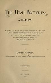 Cover of: The Utah batteries by Charles Rendell Mabey
