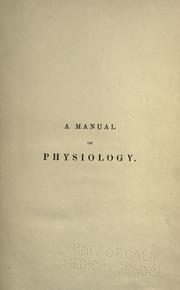 Cover of: Manual of physiology. by Yeo, Gerald Francis