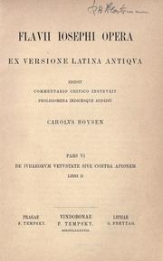 Cover of: Flavii Iosephi opera: ex versione latina antiqua