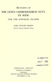 Cover of: Revision of the genus Cheirodendron Nutt. ex Seem. for the Hawaiian Islands.