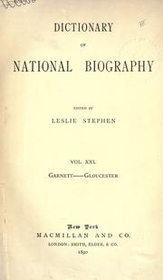 Cover of: Dictionary of national biography by Edited by Leslie Stephen