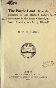Cover of: The purple land by W. H. Hudson
