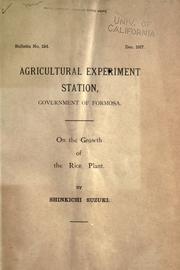 Cover of: On the growth of the rice plant by Shinkichi K. Suzuki