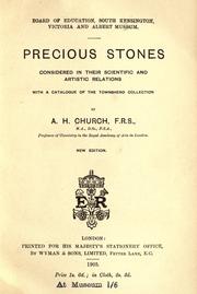 Cover of: Precious stones considered in their scientific and artistic relations.: With a catalogue of the Townshend collection.