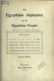 Cover of: An Egyptian alphabet for the Egyptian people. by Daniel Willard [Fiske