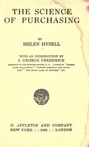 Cover of: The science of purchasing by Helen Hysell