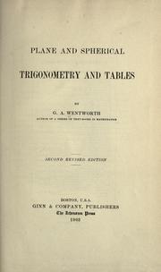 Cover of: Plane and spherical trigonometry and tables