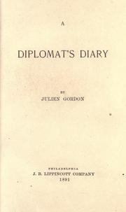 Cover of: A diplomat's diary