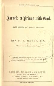 Cover of: Israel, a prince with God: the story of Jacob re-told